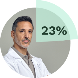 Pie-graph-circle-showing-male-doctor-and-twenty-three-percent